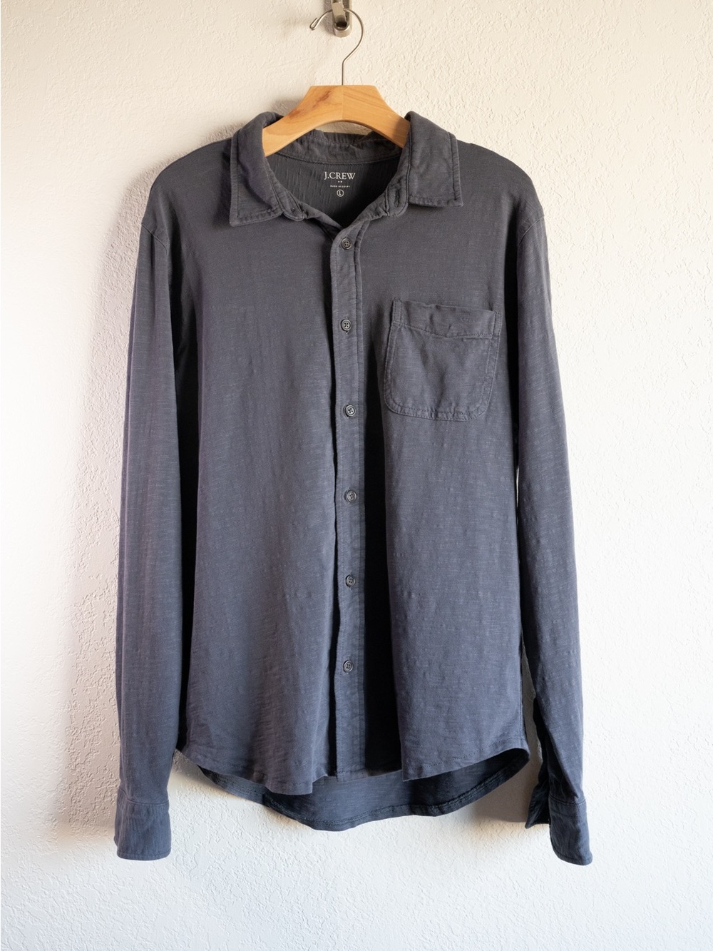 J. Crew Men's L Gray Casual Long Sleeve Button-Down  Shirt